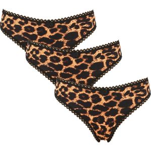 3-pack Dames string met animal print - maat M (valt klein)