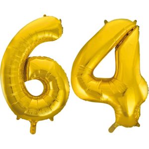 Folieballon 64 jaar Goud 66cm