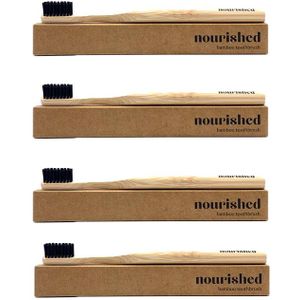 Set of 4 Bamboo Charcoal Toothbrushes