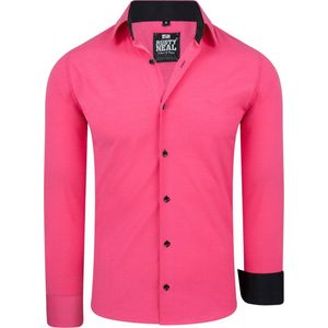 ItalianStyle - Slimfitmodel - Herenoverhemd - Pinkroze - Katoen