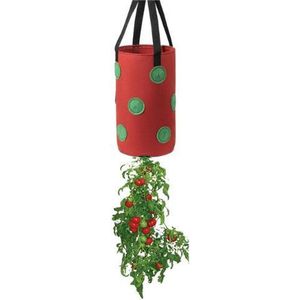 Dierplezier - Plantenzak verticaal - Zaaizak om omhoog te hangen - Kweekzak voor groenten en bloemen- Plantenbak vilt - Plantenzak - Plantenmand - Kweekzak - Groeizak - 35 x 20 cm kleur Rood - Gewichtloze plantenbak - Plantenbak opvouwbaar