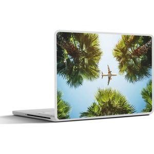 Laptop sticker - 10.1 inch - Vliegtuig - Palmblad - Zomer - 25x18cm - Laptopstickers - Laptop skin - Cover