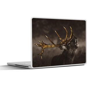 Laptop sticker - 11.6 inch - Hert - Black - Gold - 30x21cm - Laptopstickers - Laptop skin - Cover