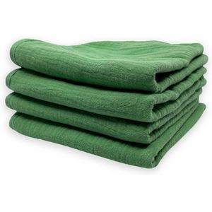 Smikkels - Baby Spuugdoekjes - Monddoekjes - set van 4 stuks - Groen - Dubbellaags - 100% biologisch katoen - hydrofiel met badstof