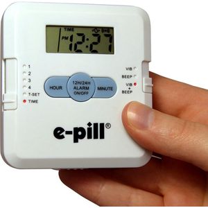 Pillendoos - Medicijnalarm - 4 Krachtige Tril- en/of Luid Geluid Alarmen - 4 Pilvakken