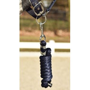 Cavar Halstertouw Donkerblauw - zilveren sluiting -  halster - touw - paard - paarden spullen