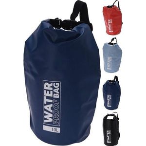Waterdichte sporttas - 10 liter, 47x31 cm - hiken trekking watersport schoudertas strandtas - zwart