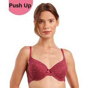 Vanilla - Dames Lingerie, Bh, Push-up Beugel beha - Rood - Maat 85B