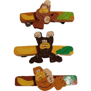 Haarklem - Ass Aapje - 12 stuks - Totally For Kids - haarmode - haaraccessoires - Haarelastiekjes