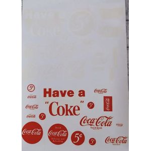 Coca-Cola Water Transfers Voor Vending Machines (met rode decals, 1 vel)