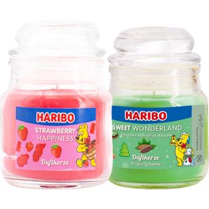 Haribo kaarsen 85gr set 2 - 1x klein Aardbei 1x klein Sweet Wonderland