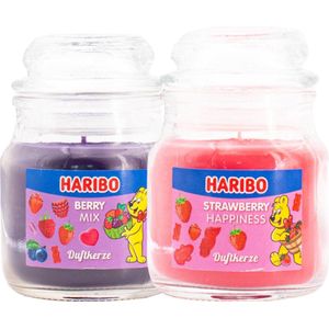 Haribo kaarsen 85gr set 2 - 1x klein Berry 1x klein aardbei