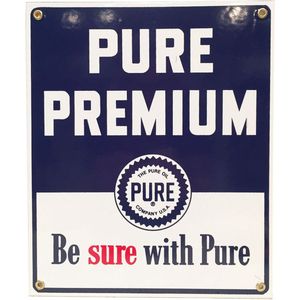 Pure Premium The Pure Oil Company Emaille Bord 25,5 x 30,5 cm