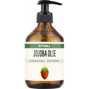 Jojoba Olie 100% Puur en Biologisch - 300ml - Bevat Antioxidanten en Essentiële Vetzuren - Jojoba Olie Voor Haar, Huid en Gezicht - Make-up verwijderaar - Wimpers Versterker - Jojoba Olie Tegen Acne en Droge Huid - Puur en COSMOS Gecertificeerd