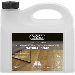 Vloerzeep - Woca - Reinigt - Voedt - Beschermd - Voor geoliede vloeren - Grijs - 2,5 L