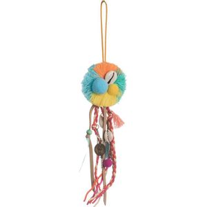 blauw oranje toef boho hanger - J-Line