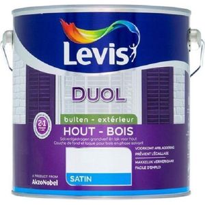 Levis Duol - Lak - Hoogwaardige solventgedragen - houtlak - 2 in 1 ( grondlaag en eindlaag) - RAL 1002 - Zandgeel - 0,50 l