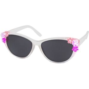 Luxury Vintage Kids Cateye Zonnebril 3 Bloemen Wit