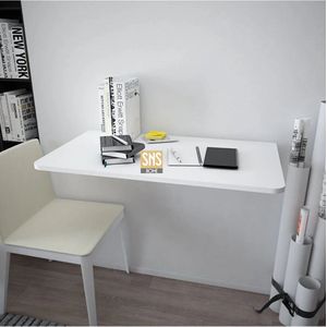 Ovaal Geslepen - Ovale Hoektafel - Klaptafel - Wandtafel - Keukentafel - Balkontafel - Bureau - 72 x 45 Cm - MDF Wit