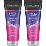 John Frieda - Frizz Ease Brazillian Sleek - Shampoo en Conditioner - 250 ml - Pakket