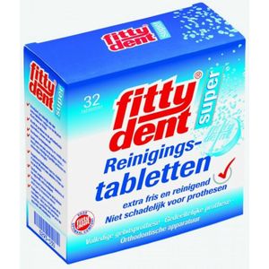 4x Fittydent Reinigingstabletten 32 stuks