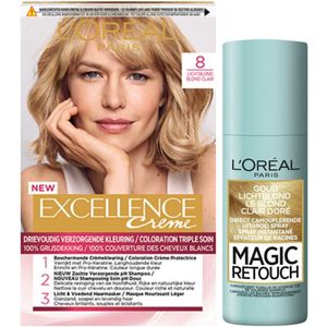 L'Oréal Excellence Haarverf Lichtblond + Uitgroeispray Pakket