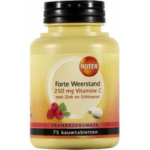 2x Roter Vitamine C 250 mg Weerstand Framboos 75 kauwtabletten