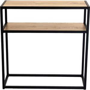 Sidetable - Zwart - Metaal - Eik - 79x29x80 - MY Own Table 001B