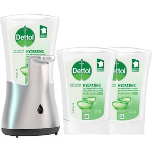 Dettol - Automatische Zeepdispenser No Touch & 3x250ml Handzeep No Touch Navulling - Aloe Vera