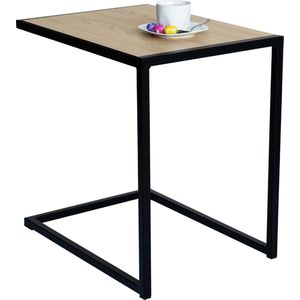 Laptop-, zeteltafel - Zwart - Metaal - Eik - 54 x 40 x 54 - MY Own Table 005A