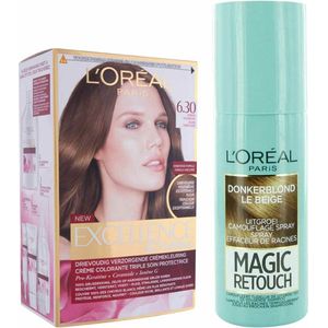 L'Oréal - Excellence Crème 6.3 - Haarverf - Donker Goudblond - Inclusief Magic Retouch Spray Donkerblond 75ml