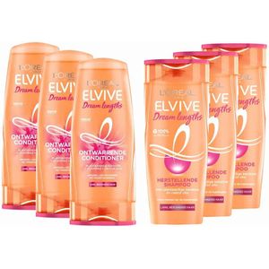 L'Oréal Elvive Dream Lengths - Shampoo 3x 250 ml & Conditioner 3x 200 ml - Pakket