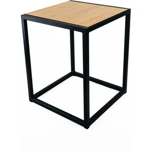 Bijzettafel - Zwart - Metaal - Eik - Vierkant 39x39x49 - MY Own Table 002A