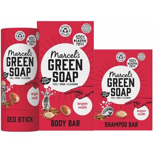 Marcel's Green Soap - Verzorging Pakket - Argan & Oudh - Plastic Vrij