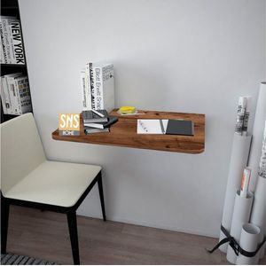 SNS Home - Ovaal Geslepen - Ovale Hoektafel - 72 x 45 Cm - Klaptafel - Wandtafel - Keukentafel - Balkontafel - Bureau - MDF Lidia/Bruin/Okkernoot