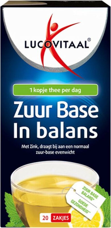 Lucovitaal - Zuur Base Thee - 3x20 Stuks - Groene Thee - Citroengras - Pepermunt