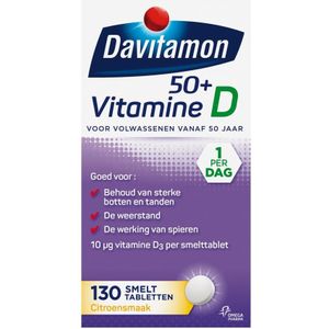 2x Davitamon Vitamine D3 Vanaf 50 Jaar 130 smelttabletten