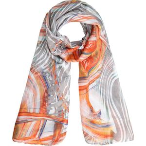 Comfortabele gekleurde sjaal met een fantasiepatroon in diverse tinten. Voor uzelf of Bestel Een Kado