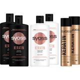 Syoss Keratin Shampoo en Conditioner + Max Hold Haarspray Pakket