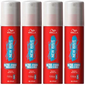 4x Wella New Wave Rock & Hold Gel 100 ml