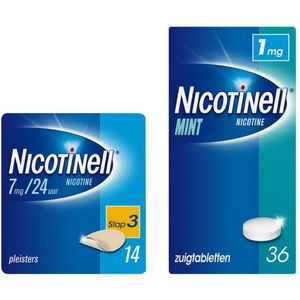 Nicotinell - Pleisters Stap 3 en Zuigtabletten 1mg - Nicotinevervangers