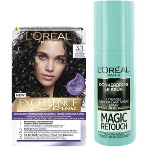 L'Oréal Cool Cream - Donkerbruin + Uitgroeispray Pakket