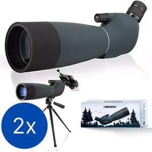 Zoomble® DUO PACK Spotting Scope met Ebook - 25-75x70 - Met Draagtas, Statief & Telefoonhouder - Voor Vogelspotten, Natuur, Outdoor & Jagen - Monoculair - 25x75 Zoom - Monokijker