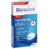 4x Steradent Triple Action Plus Kunstgebit Reiniger 90 tabletten