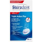 4x Steradent Triple Action Plus Kunstgebit Reiniger 90 tabletten