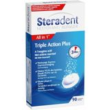 4x Steradent Triple Action Plus Kunstgebit Reiniger 90 tabletten