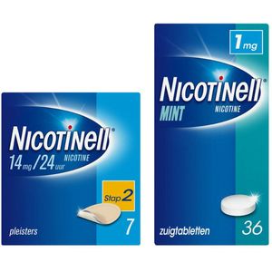Nicotinell - Pleisters Stap 2 en Zuigtabletten - 1 mg - Pakket