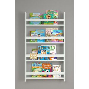 Met 4 Planken - 120 x 74 Cm - Montessori Boekenkast - Educatieve Kinderboekenkast - Woor Kinderen - MDF Wit