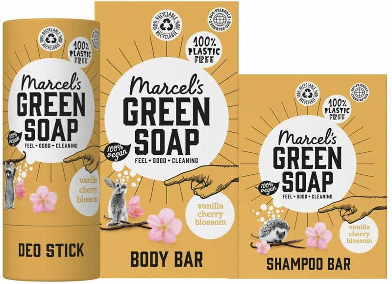 Marcel's Green Soap - Handzeep - Vanille - Kersenbloesem - Plastic Vrij