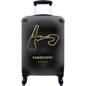 MuchoWow® Koffer - Circuit - Zandvoort - Goud - Past binnen 55x40x20 cm en 55x35x25 cm - Handbagage - Trolley - Cabin Size - Print